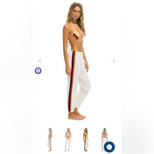 AVIATOR NATION CLASSIC VELVET SWEATPANTS - WHITE, Size XL Tags on